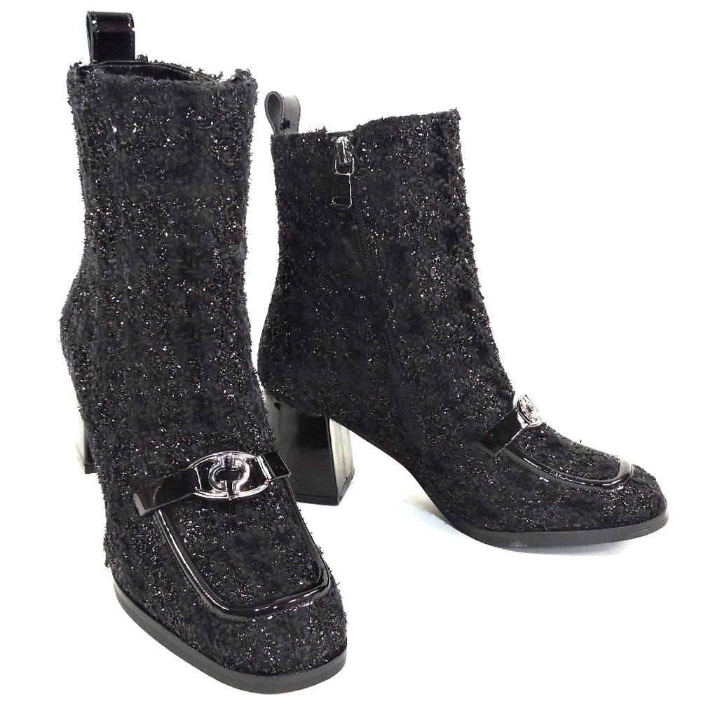PAOLA FABIANI 🇮🇹 WOMEN'S BLACK FABRIC COMFORT FASHION WINTER BOOTIE